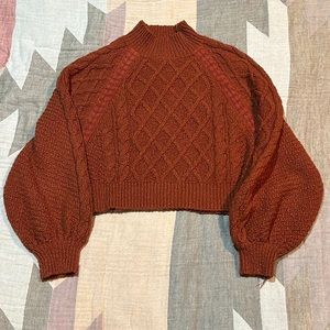 COPY - Free people knit crop mock neck sweater